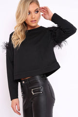 Black Feather Sweatshirt - Keny-Jumper
