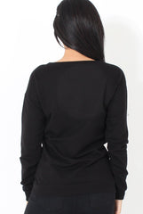 Black Flawless Slogan Sweatshirt- Venessa-Jumpers