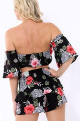 Black Floral Co-Ord Set - Adana-Co-ords