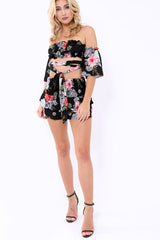 Black Floral Co-Ord Set - Adana-Co-ords