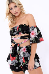Black Floral Co-Ord Set - Adana-Co-ords