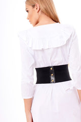 Black Floral Embroidered Corset Belt - Kaysha-Corset Belts