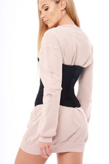 Black Floral Lace Ribbon Lace Up Corset - Kiki-Belts