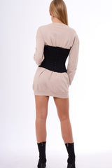 Black Floral Lace Ribbon Lace Up Corset - Kiki-Belts