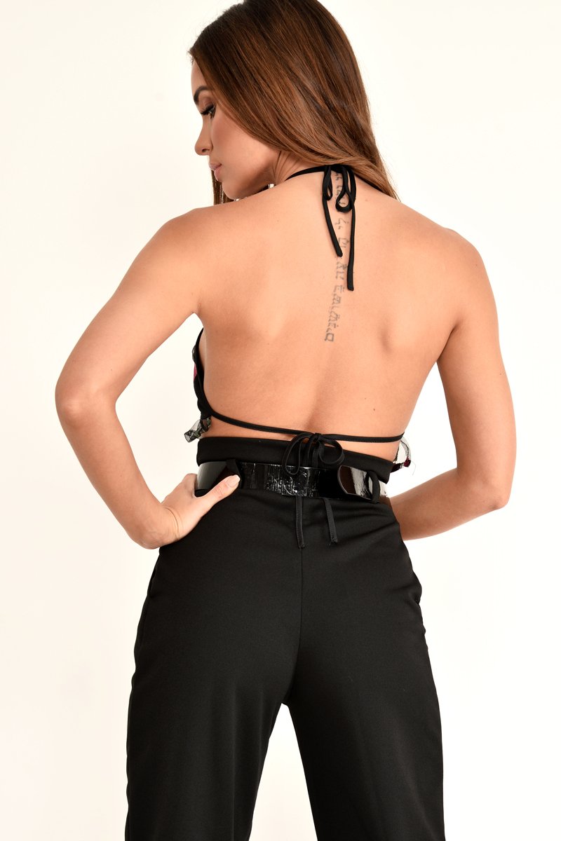 Black Floral Mesh Bralet - Keyana-Bralets