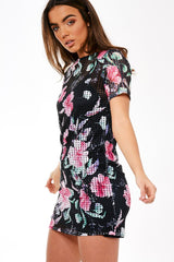 Black Floral Spot Dress - Betsy-Dresses