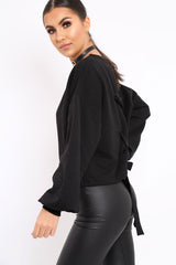 Black Flower Jumper Tie Back - Alchemy-Jumper