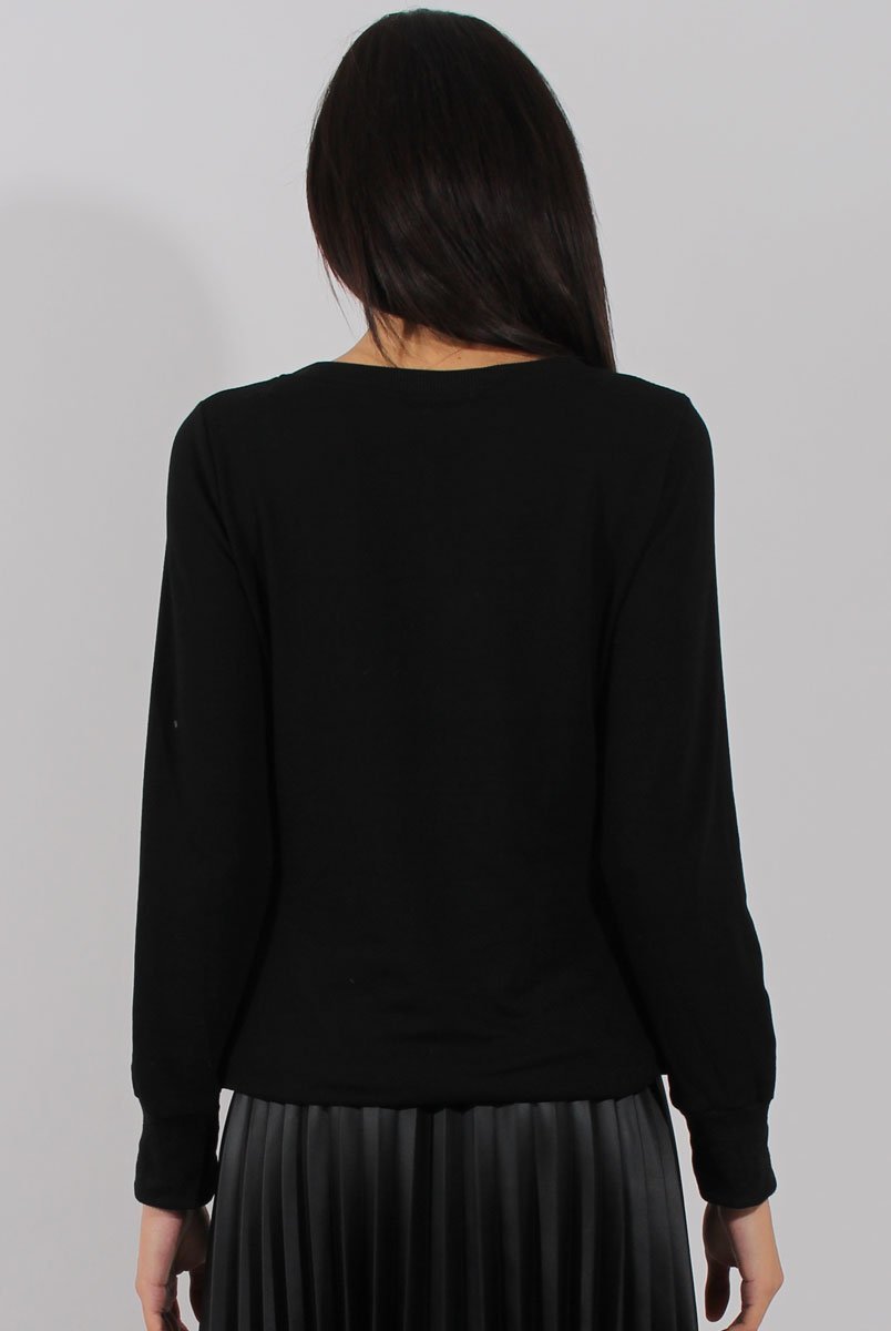 Black Fluffy Ice Cream Jumper - Noella-Jumper
