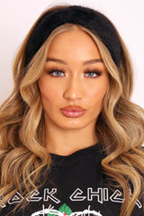 Black Fluffy Knotted Front Headband - Candy-Hair
