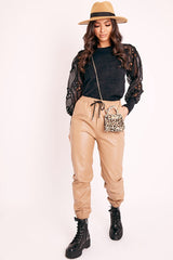 Black Fluffy Yarn Crochet Mesh Sleeve Jumper - Brigitte-Jumper