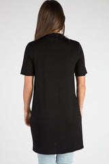 Black Flying Angel Cut Out Distressed T Shirt Dress - Amber-Dresses