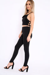 Black Frill Cami and Trousers Co-ord - Autymn-Co-ords
