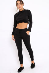 Black Frill Hem Tracksuit - Adah-Co-ords