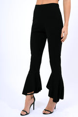 Black Frill Hem Trousers - Payton-Trousers
