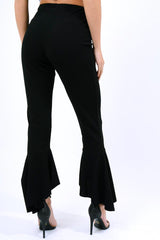 Black Frill Hem Trousers - Payton-Trousers