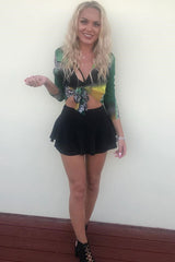 Black Frill High Waisted Shorts - Claudelle-Shorts