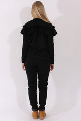 Black Frill Layer Tracksuit - Tawney-Tracksuits