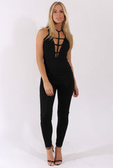 Black Front Harness Fitted Jumpsuit - Bette-Jumpsuits