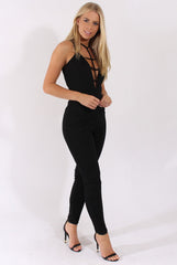 Black Front Harness Fitted Jumpsuit - Bette-Jumpsuits