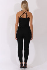 Black Front Harness Fitted Jumpsuit - Bette-Jumpsuits