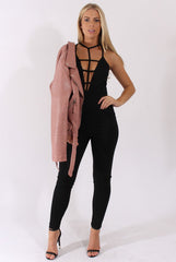 Black Front Harness Fitted Jumpsuit - Bette-Jumpsuits