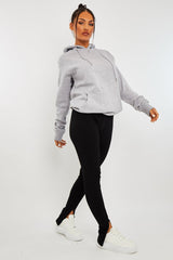 Black Front Split Leggings - Polly-Leggings