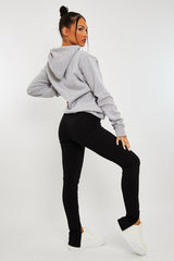 Black Front Split Leggings - Polly-Leggings