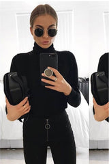 Black Front Zip Skinny Jeans - Wriley-Jeans