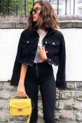 Black Front Zip Skinny Jeans - Wriley-Jeans