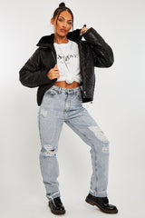 Black Fur Lined Collar Puffer Coat - Hessie-Coats