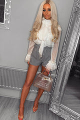 Black Gingham Belted Pleated Shorts - Kirstyn-Shorts