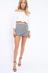 Black Gingham Ruffle Skort - Becci-Skorts