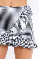 Black Gingham Ruffle Skort - Becci-Skorts