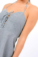 Black Gingham Sweetheart Dress - Jazz-Dresses