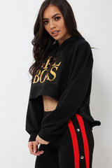Black Girl Boss Cropped Hoodie - Kelsy-Hoodies