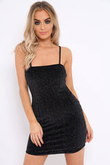Black Glitter Mini Dress - Mylie-Dresses