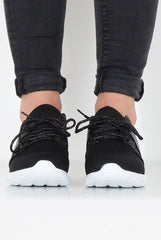 Black Glitter Trainer - Rio-Trainers