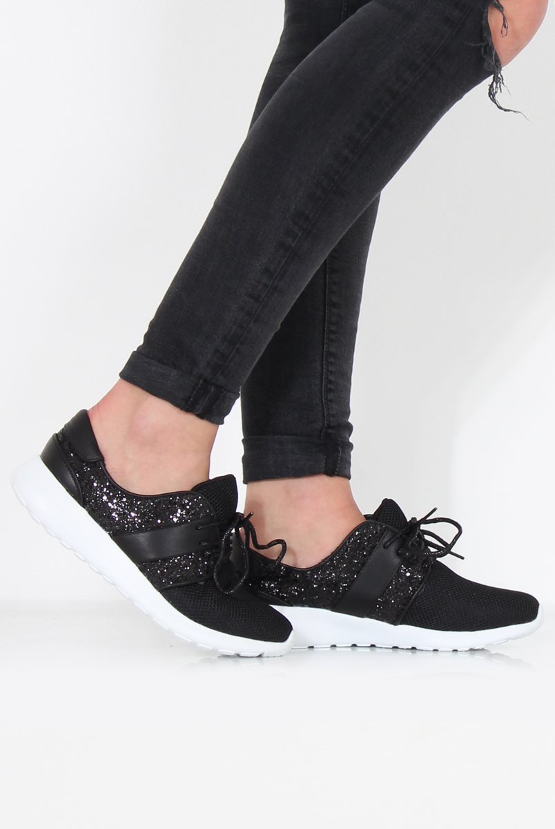 Black Glitter Trainer - Rio-Trainers