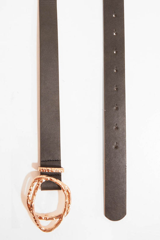 Black Gold Abstract Buckle Belt - Jillian