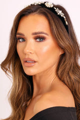 Black Gold Antique Embellished Chunky Headband - Nyna-Hair