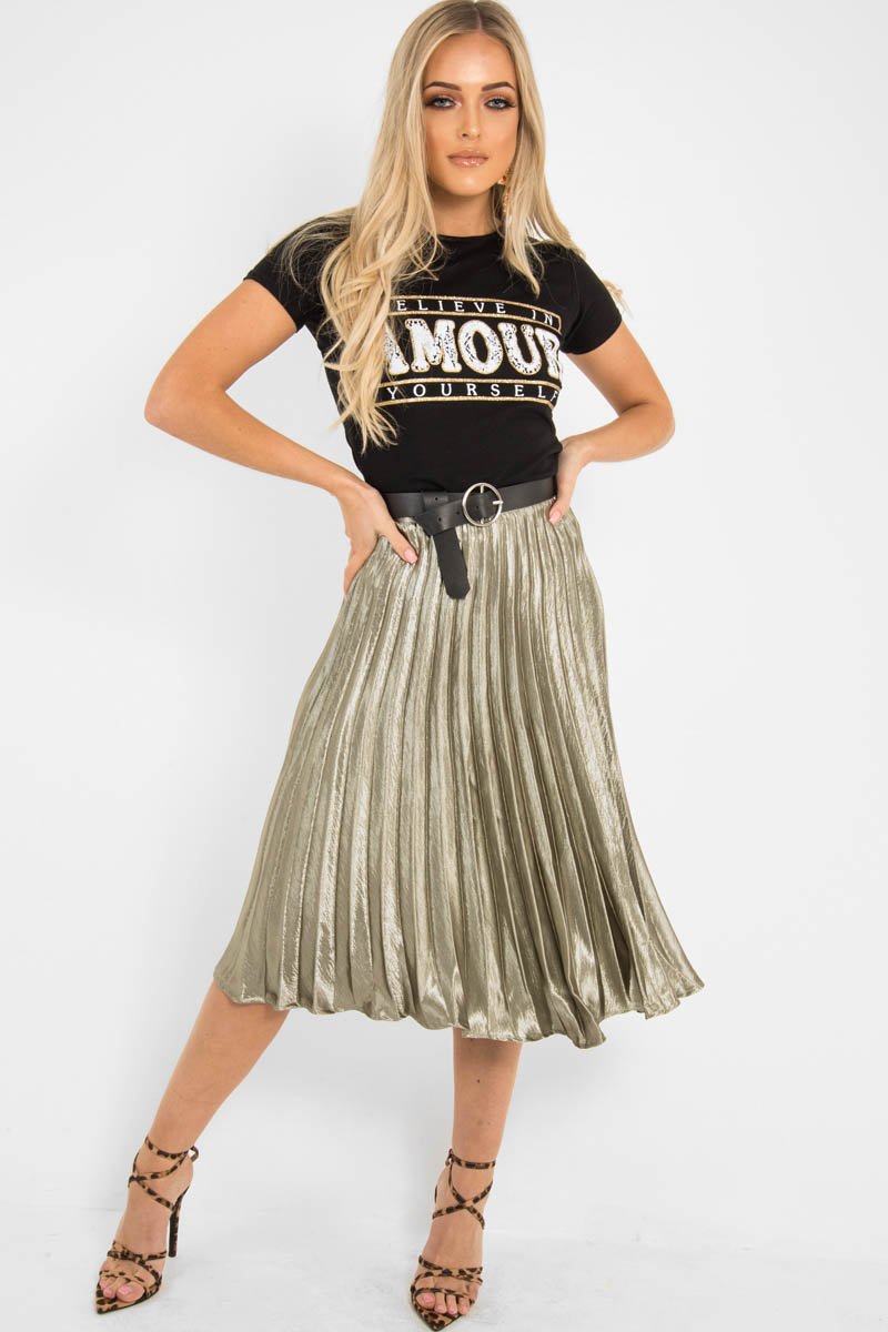 Black Gold Believe In Yourself Slogan T-Shirt - Nyari-T-shirt