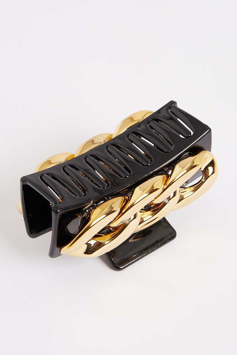 Black Gold Chain Link Hair Clip - Tailynn-Clips