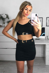 Black Gold Double Western Buckle Co-Ord - Aspyn-Co-ords