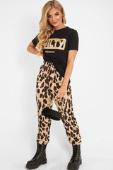 Black Gold Glitter Guilty Slogan T-Shirt - Javonna-T-shirt