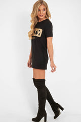 Black Gold Glitter Guilty Slogan T-Shirt - Javonna-T-shirt