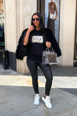 Black Gold Glitter Slogan T-shirt - Amma-T-shirt