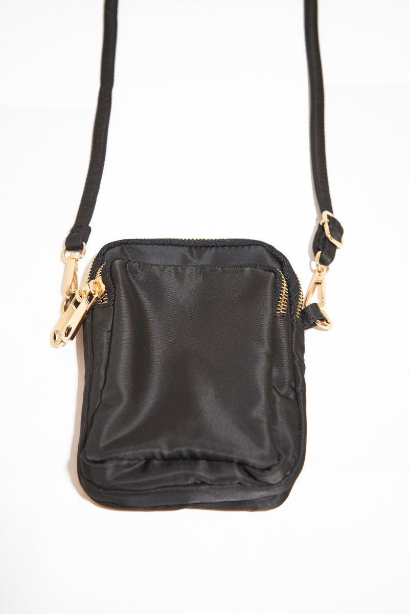 Black Gold Multi Zip Belted Bum Bag - Jenalys-Bags