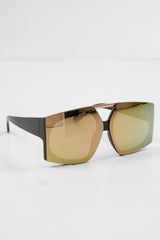 Black Gold Oversized Square Frame Sunglasses - Valeri-Sunglasses