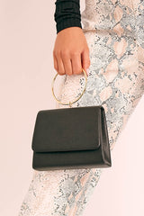 Black Gold Ring Handle Bag - Orrie-Bags