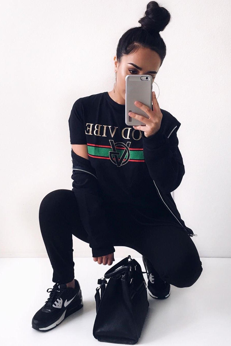 Black Good Vibes Slogan T-shirt - Tayla-Tops